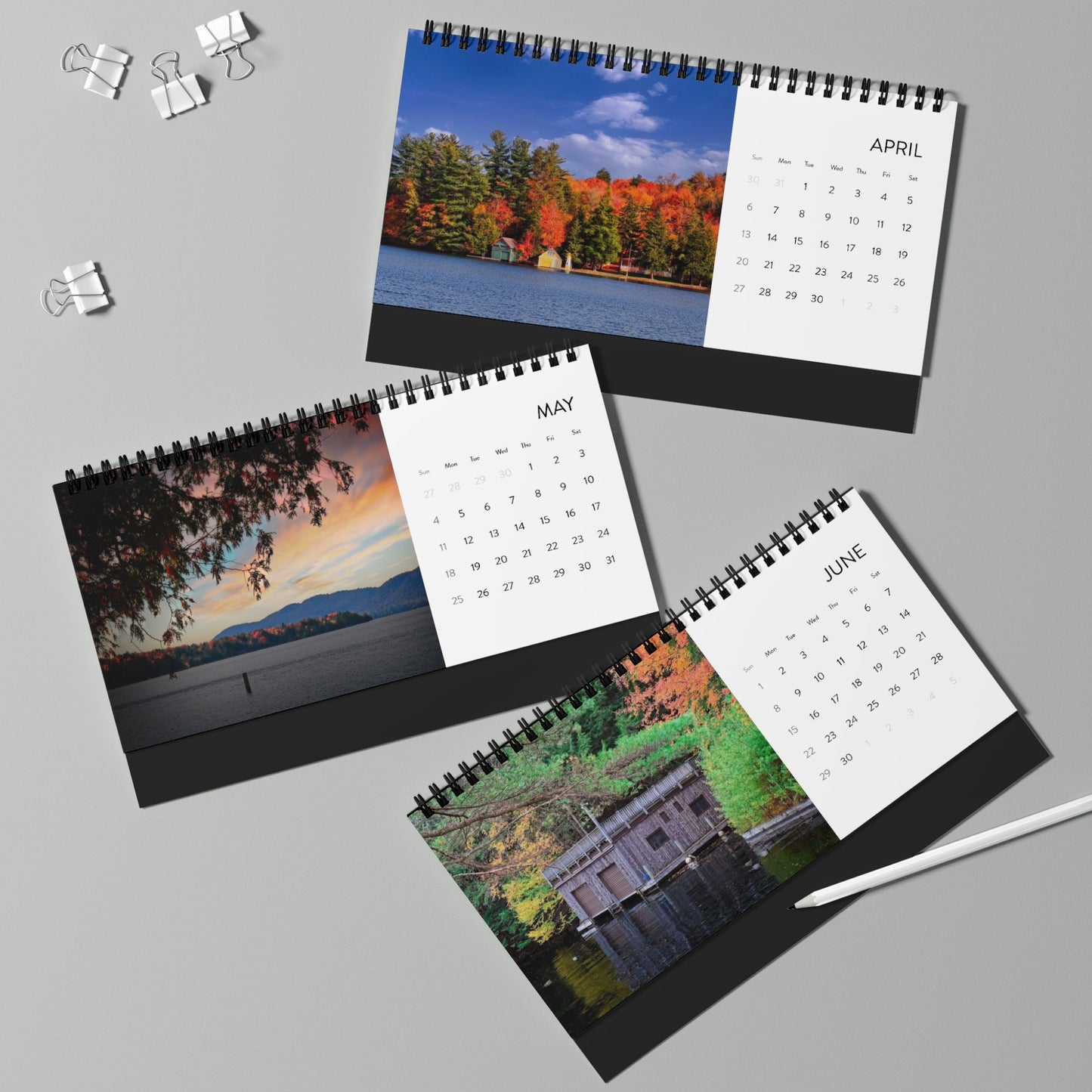 Scenic Nature Desk Calendar with Finger Lakes & Central NY Views (2025), Nature Wall Calendar for Finger Lakes Gift, Desktop