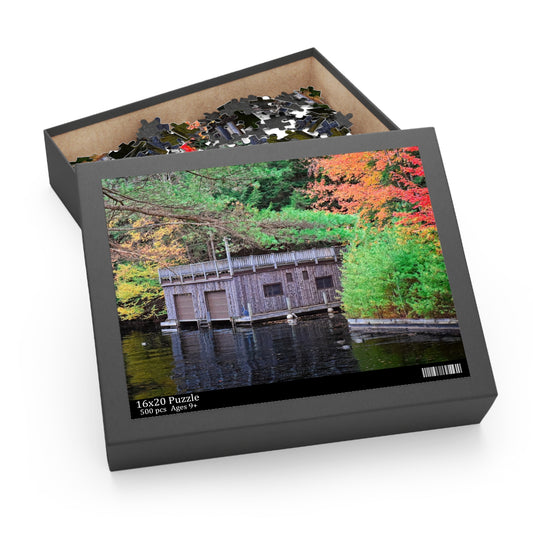 Adirondacks Rustic Boathouse Puzzle Puzzle (500-Piece)