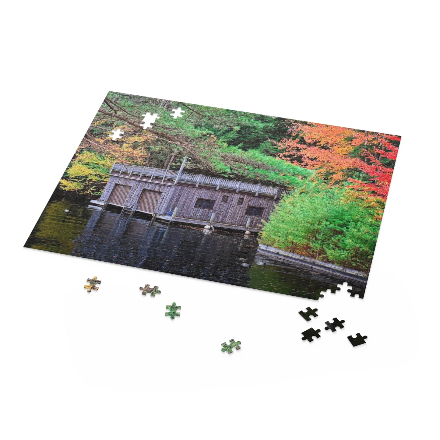 Adirondacks Rustic Boathouse Puzzle Puzzle (500-Piece)