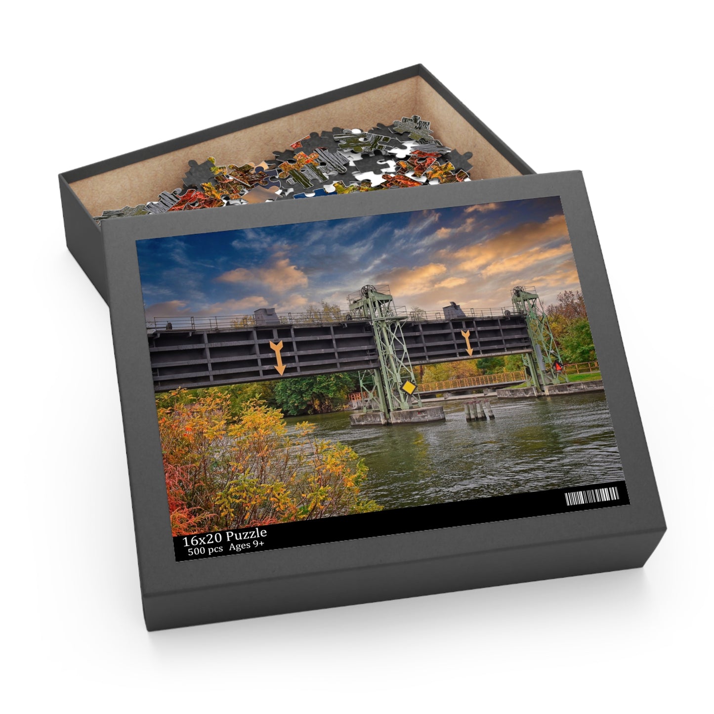 Erie Canal Lock Finger Lake Gifts Puzzle, New York Jigsaw Game, Unique Travel Souvenir, 500-Piece Brain Teaser