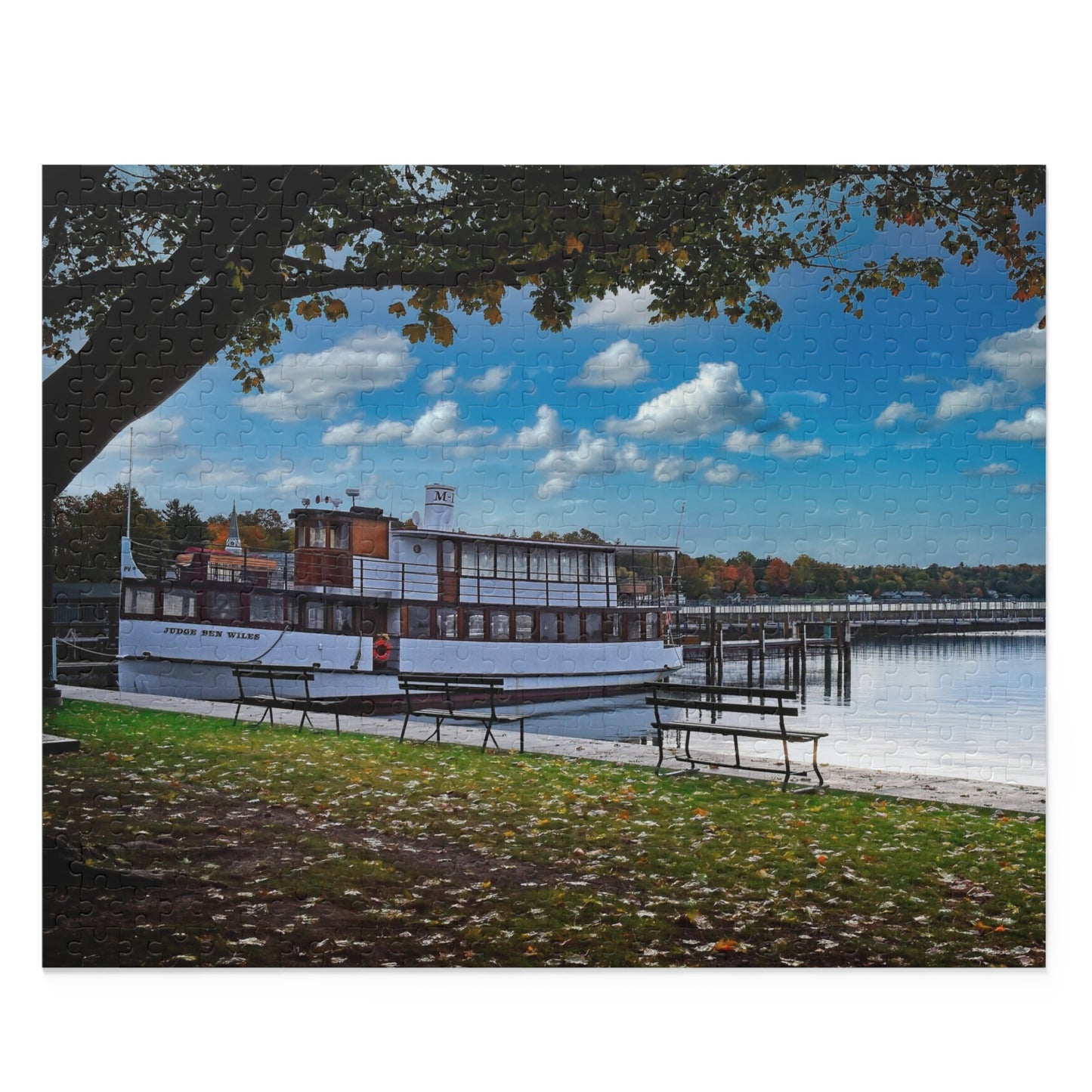 Judge Ben Wiles Boat Puzzle (500-Piece) Skaneateles, NY | Skaneateles Lake Puzzle | Nature Puzzle | Lake Puzzle | Finger Lakes NY