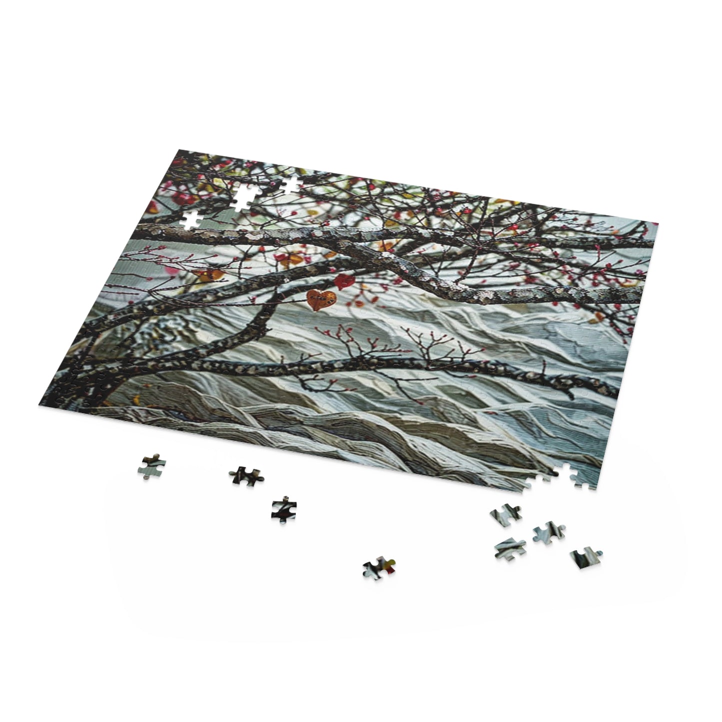 Great Puzzles for Adults , Jigsaw Puzzle Artwork Heart Among Branches