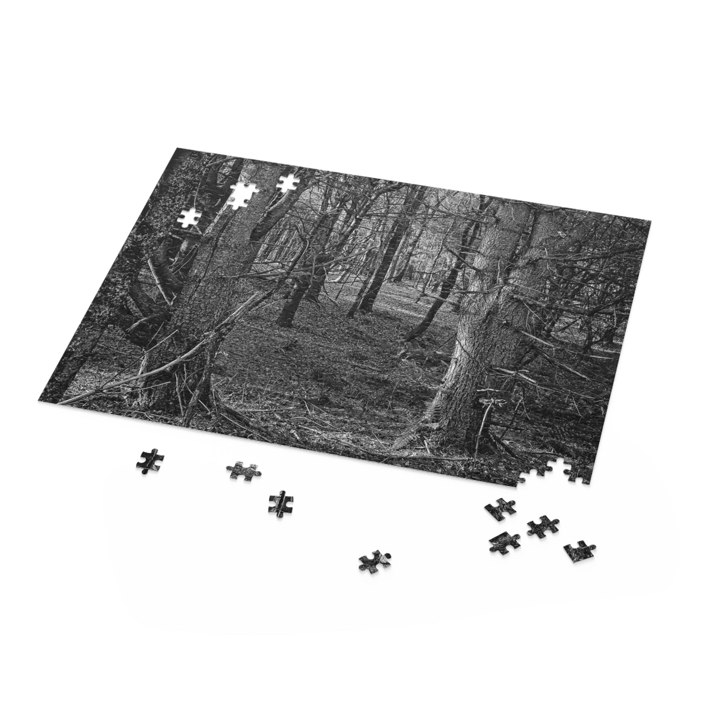 Puzzle, Black and White Nature Trees in Forest (500-Piece), Jigsaw Puzzle, Fun Activity, Relaxing Pastime, Unique Gift Idea, Entertainment