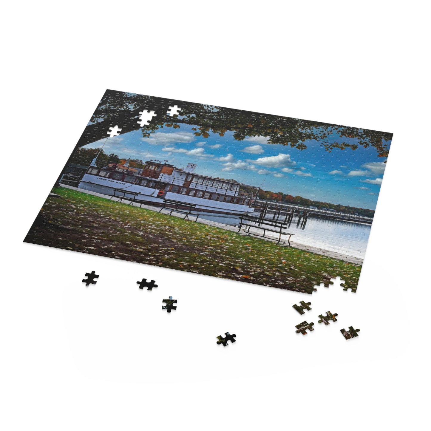 Judge Ben Wiles Boat Puzzle (500-Piece) Skaneateles, NY | Skaneateles Lake Puzzle | Nature Puzzle | Lake Puzzle | Finger Lakes NY