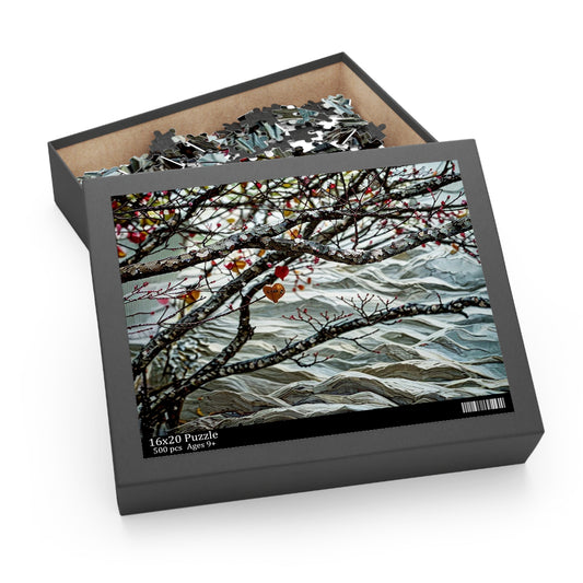 Great Puzzles for Adults , Jigsaw Puzzle Artwork Heart Among Branches