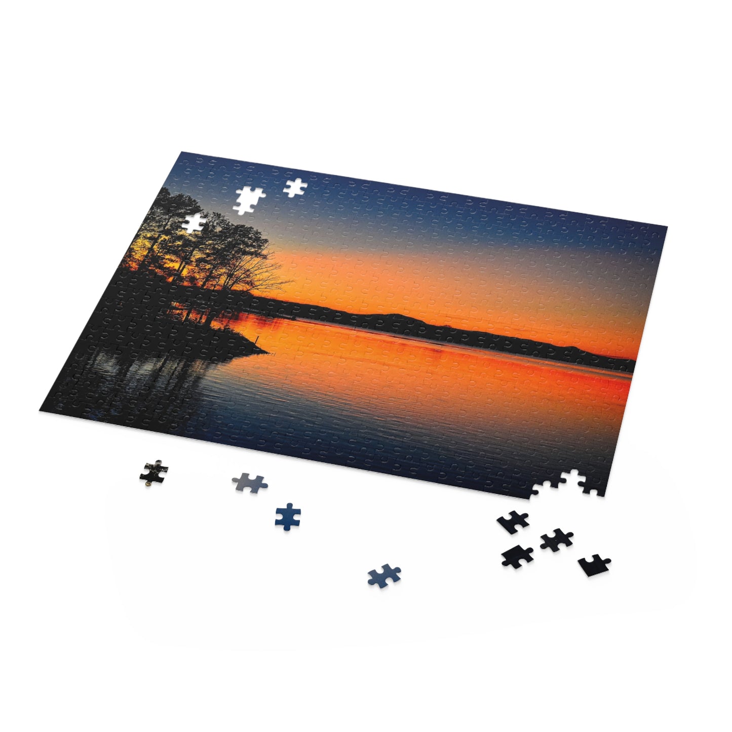 Jigsaw Puzzle, Smith Mountain Lake 500-Piece Sunset Puzzle, Lakehouse Decor, Family Activity, Relaxing Hobby, Unique Gift for Puzzle Lovers,