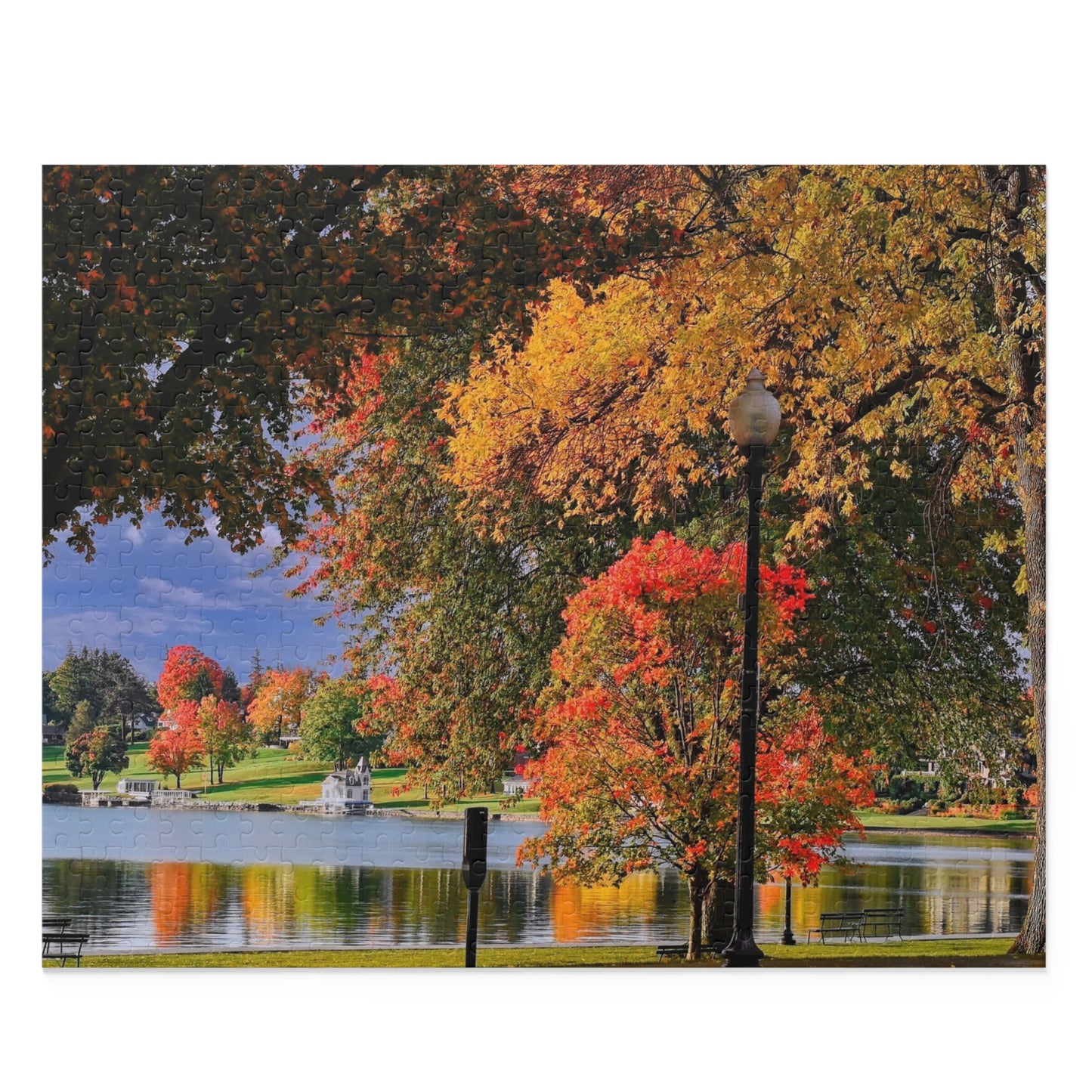 Skaneateles Lake Autumn Puzzle (500-Piece) | Scenic Fall Jigsaw | Perfect Family Activity | Gift for Nature Lovers | Finger Lakes