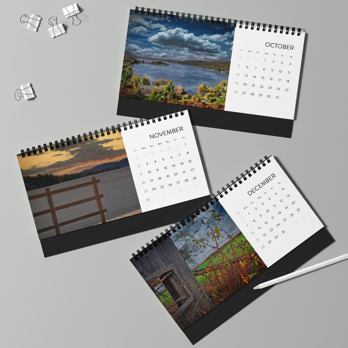 Scenic Nature Desk Calendar with Finger Lakes & Central NY Views (2025), Nature Wall Calendar for Finger Lakes Gift, Desktop