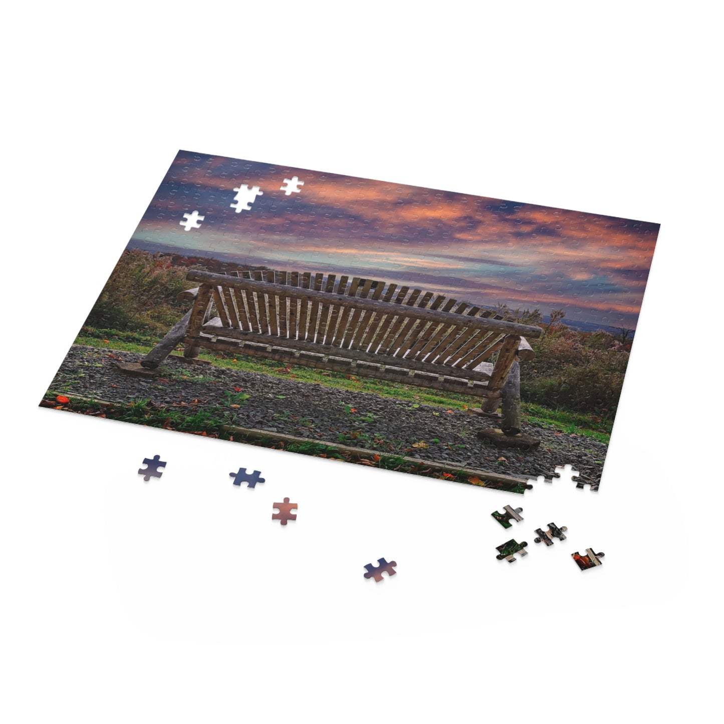 Jigsaw Puzzle, Finger Lakes Sunset Puzzle (500 Pieces), Lansing NY, Autumn Sunset, Hobby, Family Game Night, Stress Relief Activity, Gift