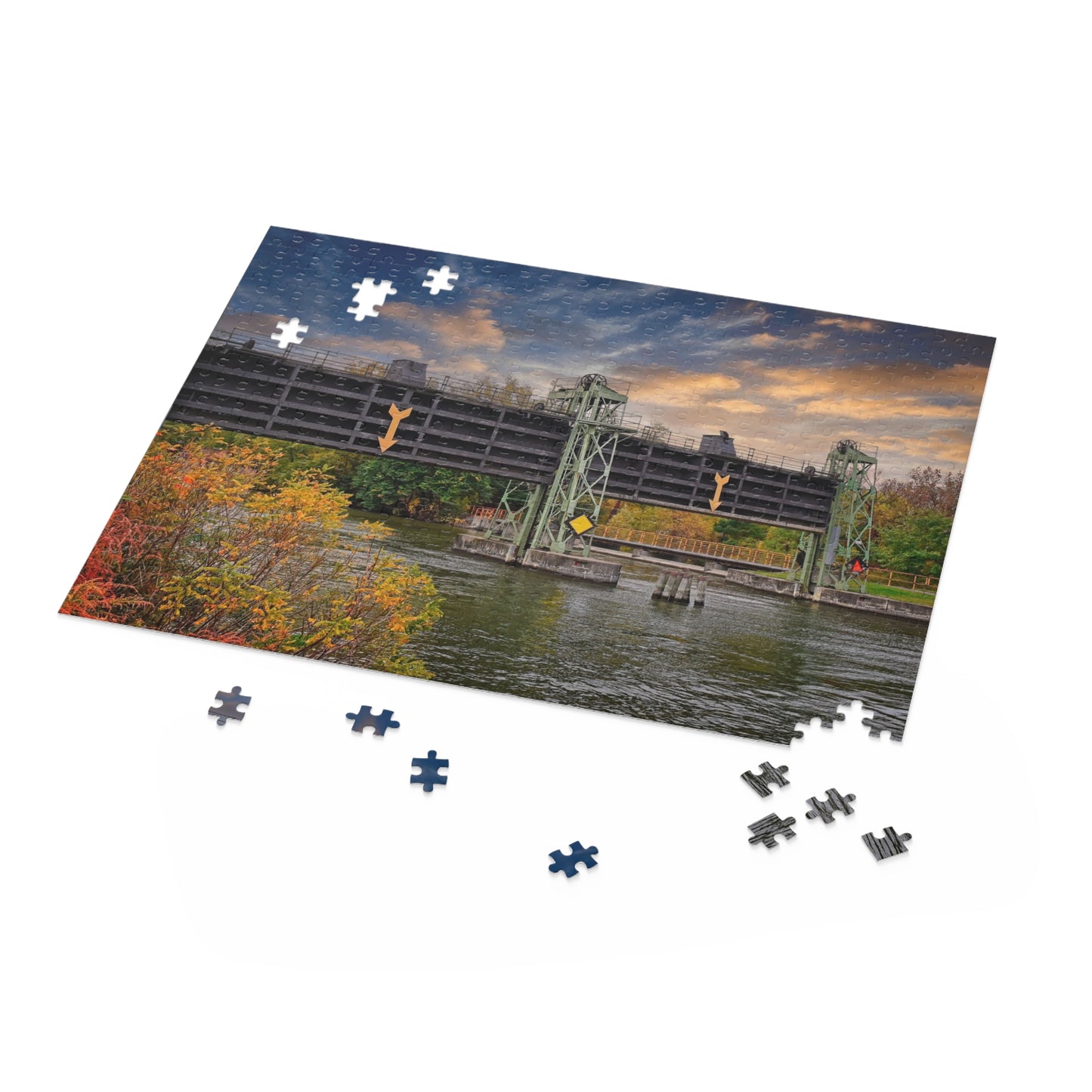 Erie Canal Lock Finger Lake Gifts Puzzle, New York Jigsaw Game, Unique Travel Souvenir, 500-Piece Brain Teaser