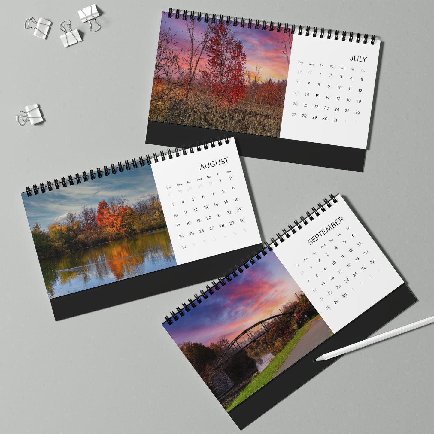 Scenic Nature Desk Calendar with Finger Lakes & Central NY Views (2025), Nature Wall Calendar for Finger Lakes Gift, Desktop