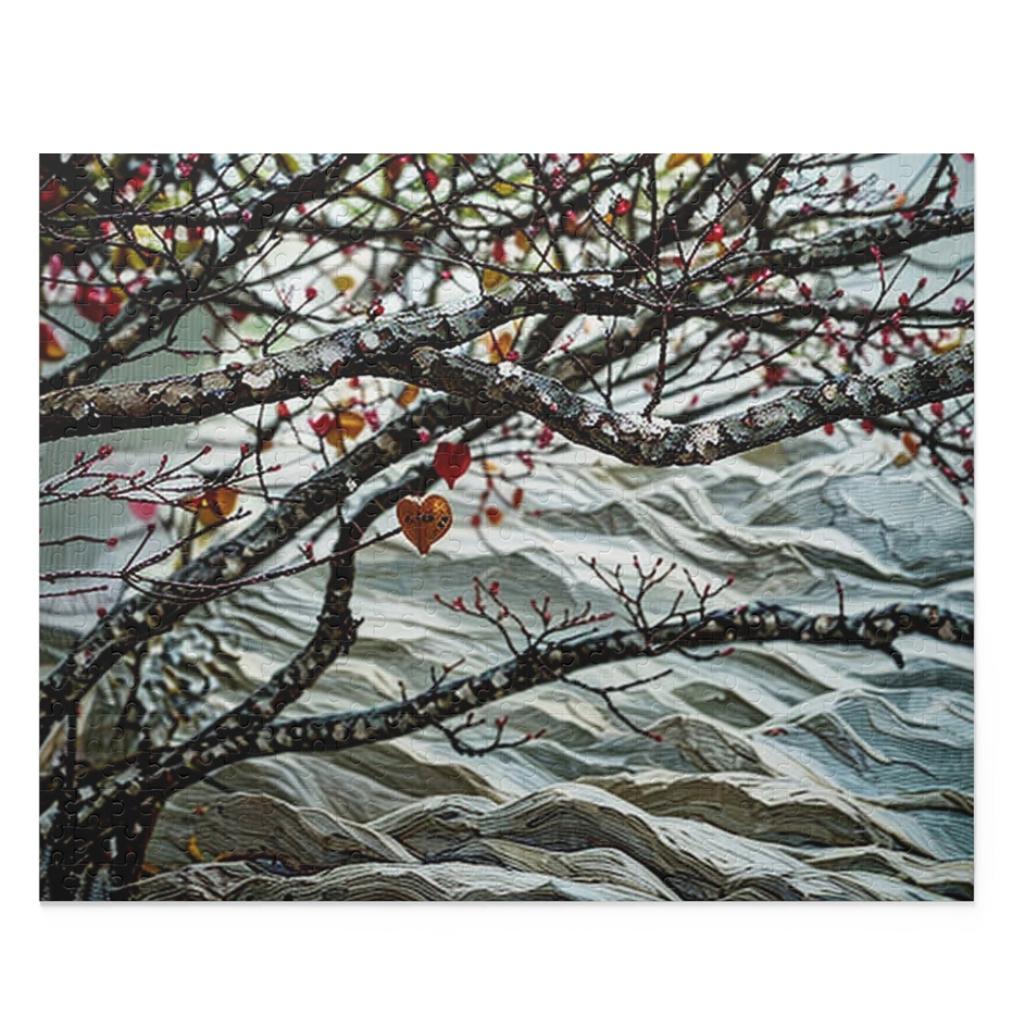 Great Puzzles for Adults , Jigsaw Puzzle Artwork Heart Among Branches
